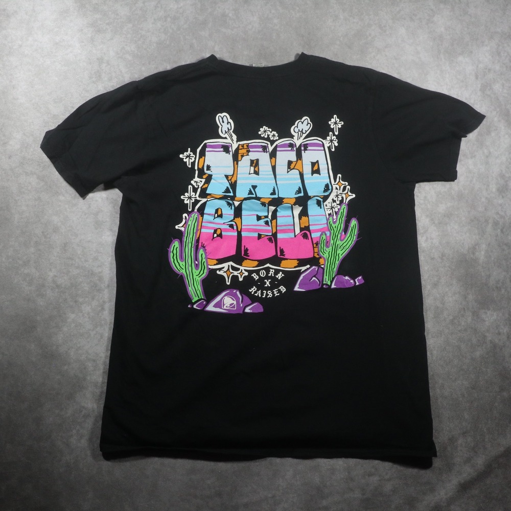 Born X Raised Taco Bell Collab Graphic T-Shirt Black Size L
